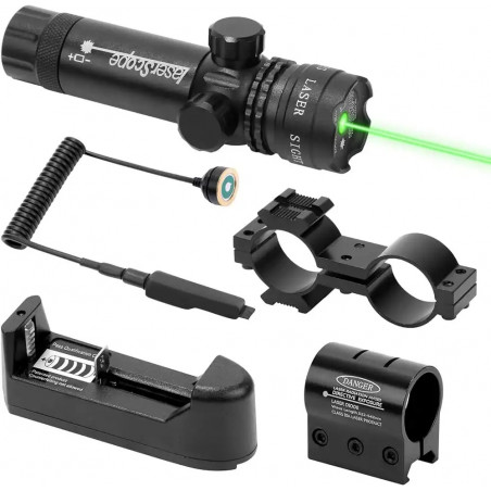 Kit laser tactique point vert avec montage picatinny et déclenchement déporté avec chargeur