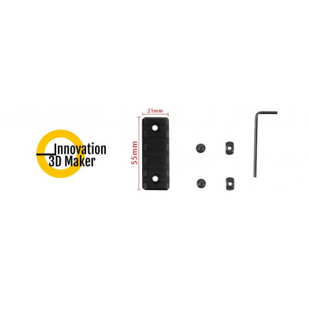 Rail MLok  5 places en aluminium avec vis et écrous